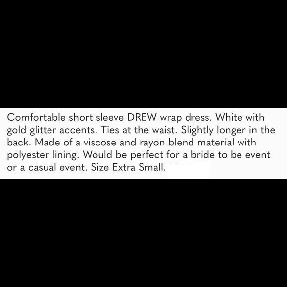 Like new Anthropologie Drew white gold wrap dress - Picture 4 of 11